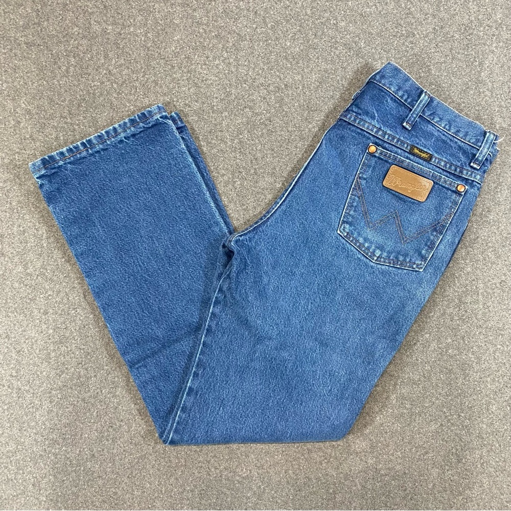 Vintage Wrangler Cowboy Cut Straight Fit Blue Jeans Size 33x30